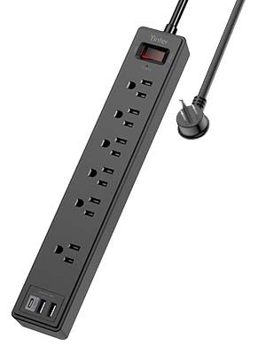 6Ft Power Strip Surge Protector