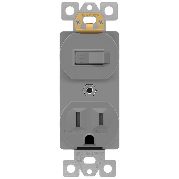 UL Listed 15A Single-Pole Combination Toggle Switch and Receptacle
