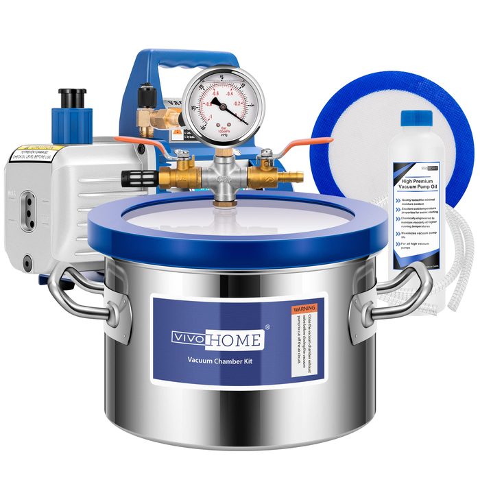 1.5 Gallon Vacuum Chamber and 3.5 CFM Pump Kit