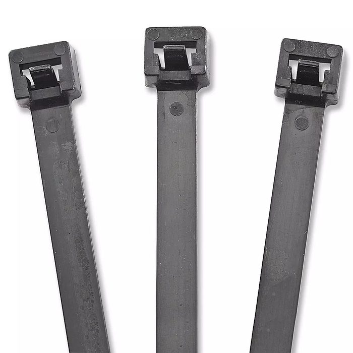 Releasable Nylon Cable Ties, 21", Black