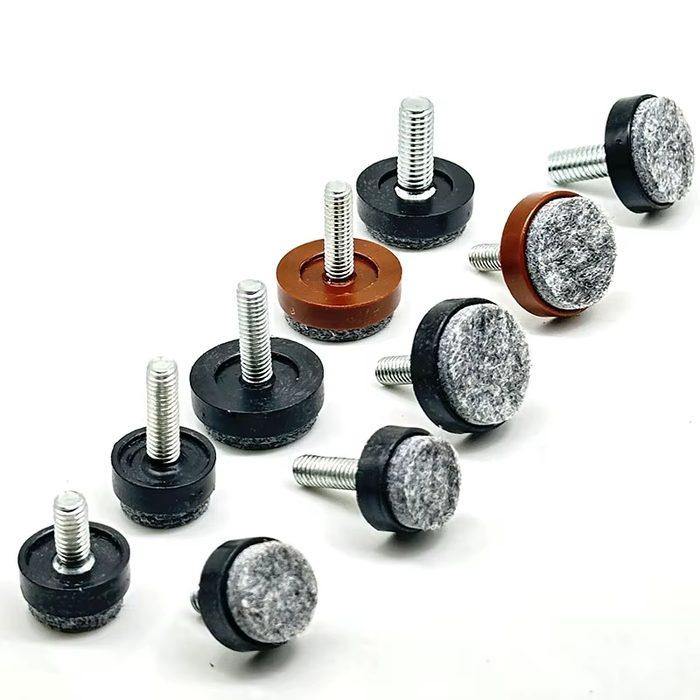 M6 Self-adhesive Adjustable Furniture Leveling Feet, Felt And Plastic