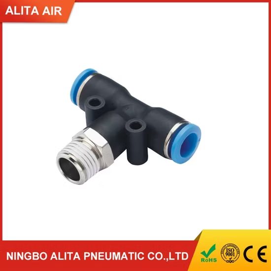 Pneumatic Plastic Push in Male Tee Fitting