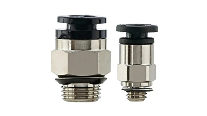 Push-to-Connect Tube Fitting - 2 Ports, 4 mm Compatible Tube Outer Diameter, 4 Female Push-In to 1/8 Male Uni Threaded