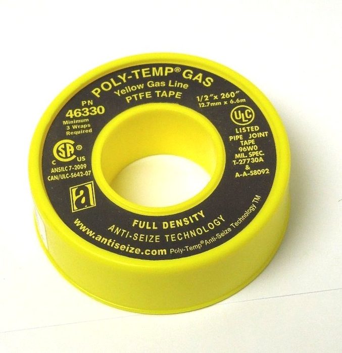 Yellow Gas Line PTFE Tape