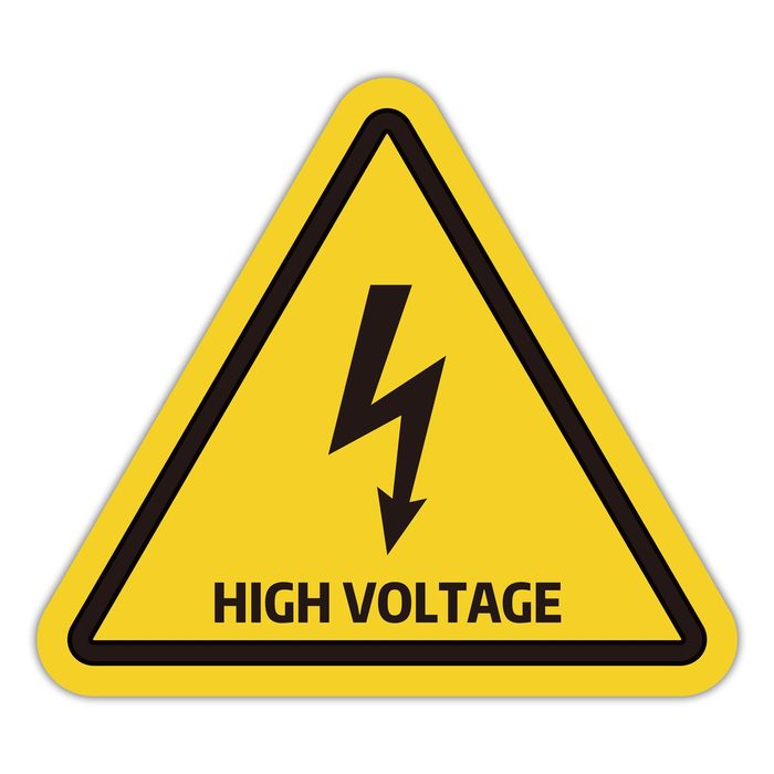 6Pcs High Voltage Danger Warning Label Yellow Triangle