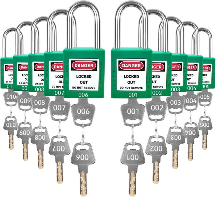 Green Aluminum Lockout Hasp, 6 Max. No. of Padlocks, 5/16 in Shackle Diameter