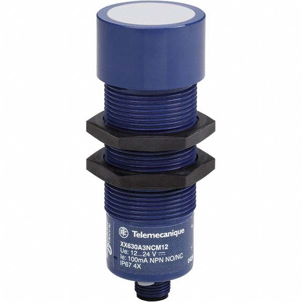Ultrasonic Proximity Sensor: Cylinder, 2 m Detection Distance