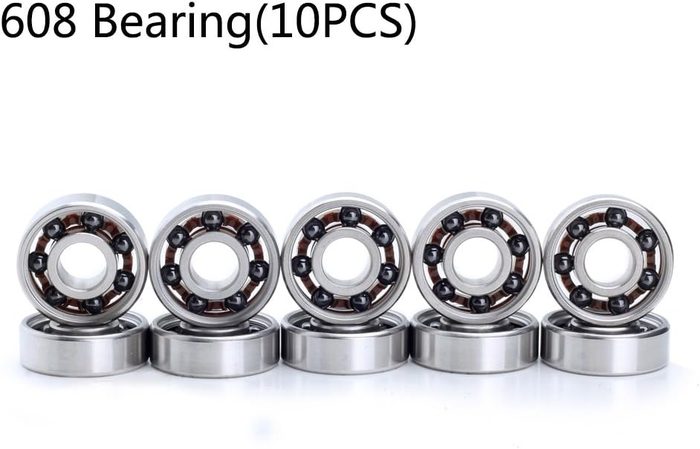 608 Hybrid Ceramic Bearing Stainless Steel Rings with 7 Black Ceramic Balls, 8×22×7mm