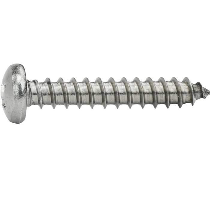 Sheet Metal Screw, #4 x 1-1/4 in, Pan Head