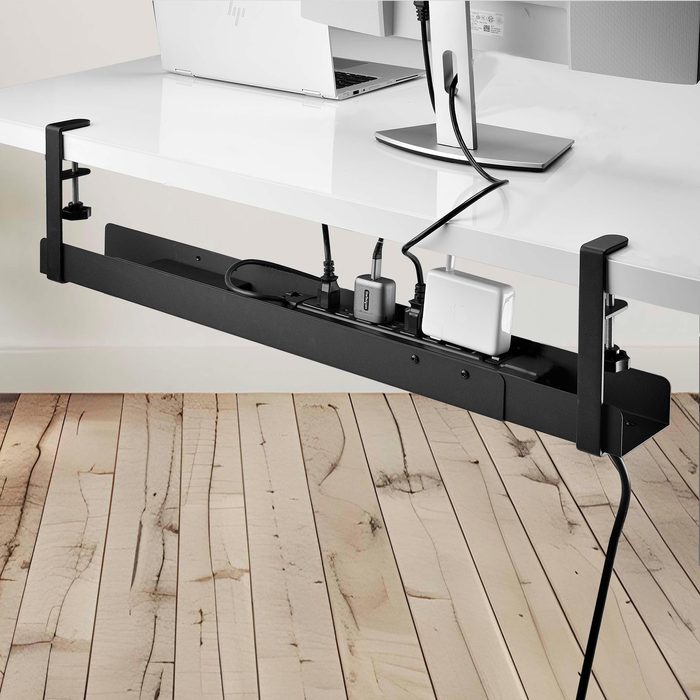 Under Desk Cable Management Tray, Length Adjustable