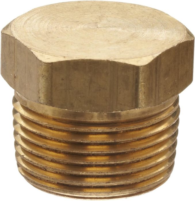 Instrumentation Brass Hex Head Plug 1/2" M-NPT