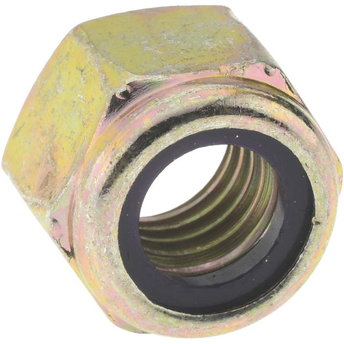 13 Grade 8 Yellow Zinc Finish NE Steel Nylon Insert Lock Nut