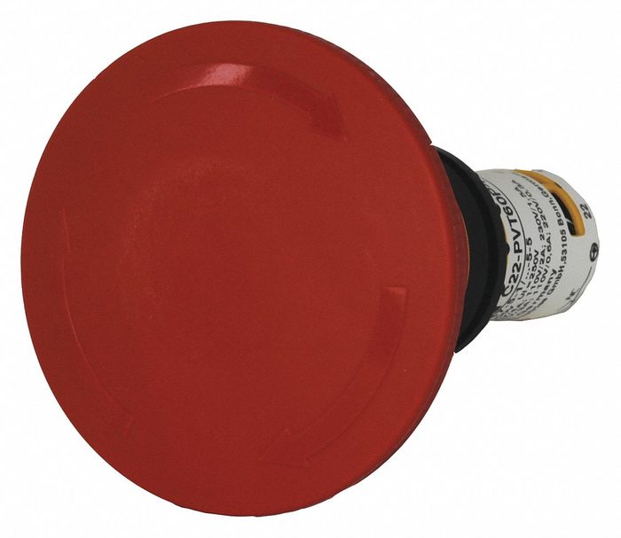 C22 Series Non-Illuminated Red Mushroom Fully Assembled Emergency Stop Pushbutton