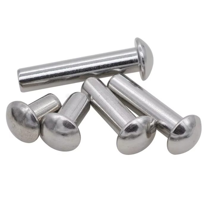 5/8" X 2-3/8 Round Head Plain Finish Solid Rivet