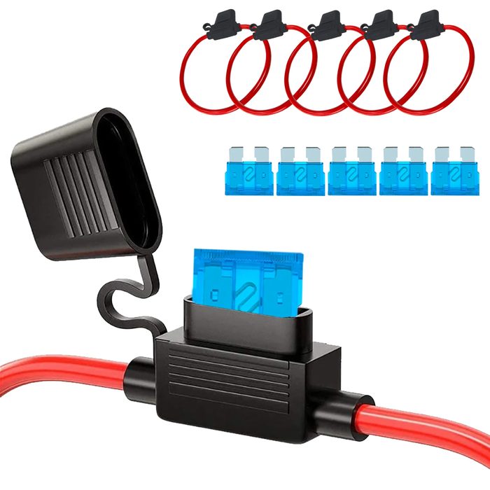 15A 12V Inline Blade Fuses with Waterproof Holders