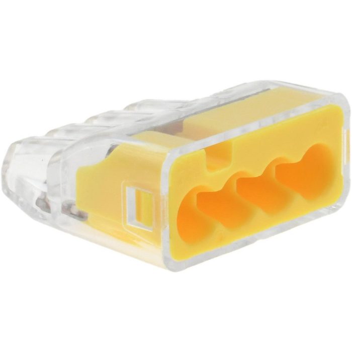 4 Port Push-In Wire Connector, 18 to 12 AWG Compatible