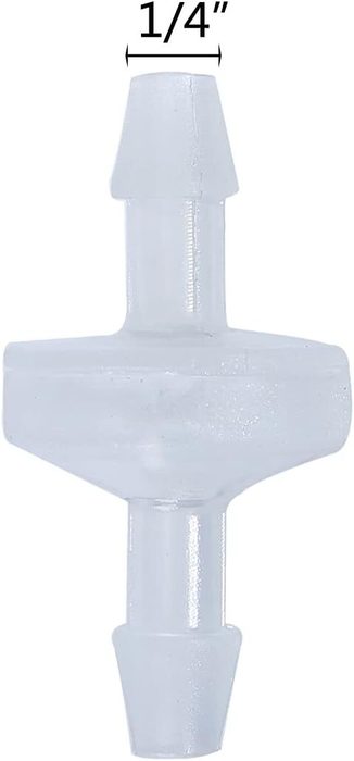 10 Pack 1/4 inch Plastic Check Valve, One Way Barb Hose