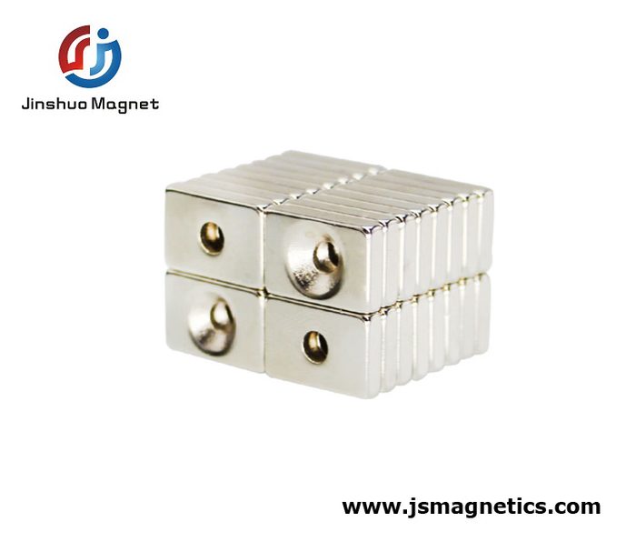 Hot Sale Countersunk Rare Earth Magnets Square Neodymium Magnet with Bore Hole