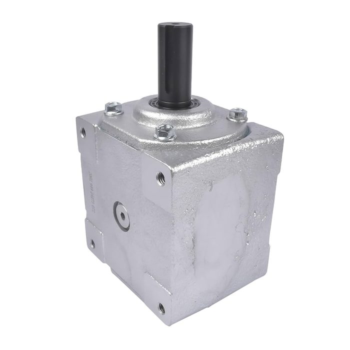Right Angle Bevel Gearbox, 1:1 Ratio, CW/CW, 2 Keyed Shafts