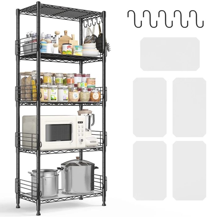 5 Tier Adjustable Metal Wire Shelving Unit