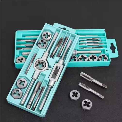 12-piece M6-M12 Metric and Standard Tap and Die Set with Wrench Handle