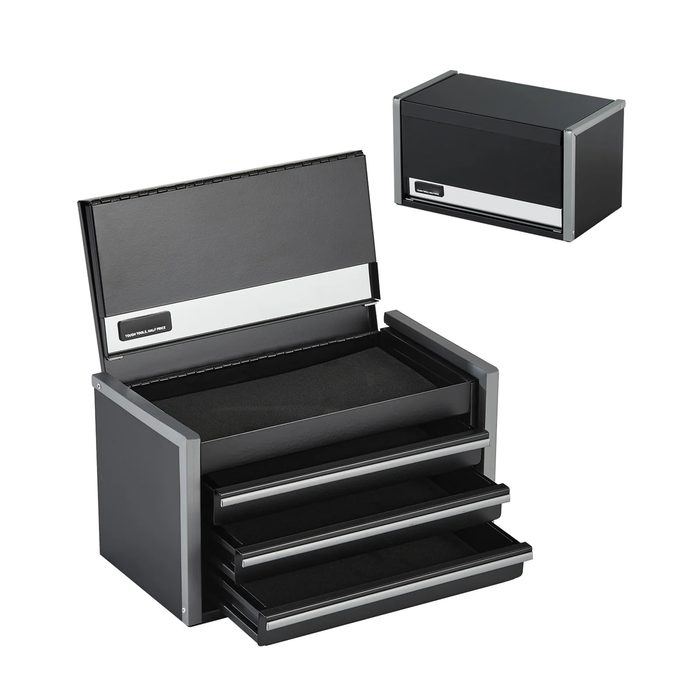 8.6in 3 Drawers Metal Tool Box Portable