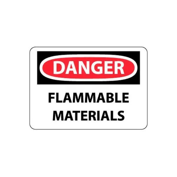 OSHA Safety Sign, Flammable, 10 x 14 inch, peel stick