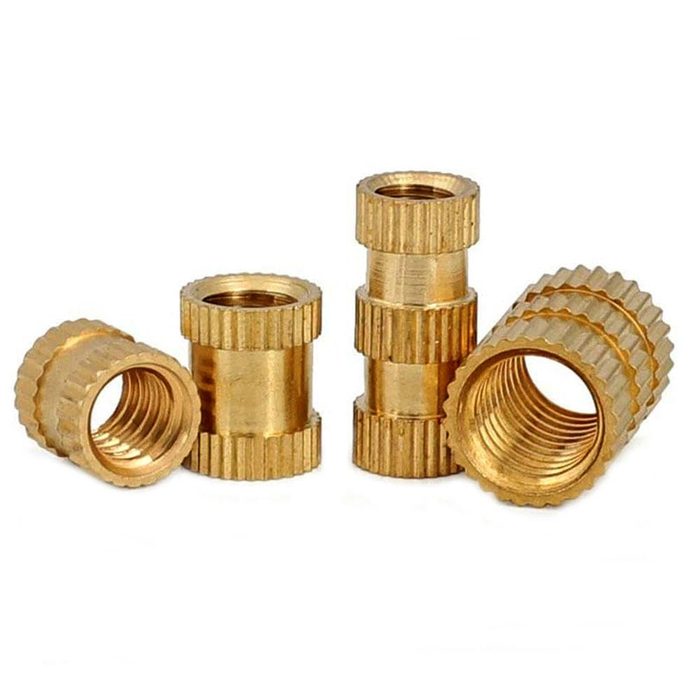 M8 Injection Molding Brass Knurled Thread Inserts Nuts