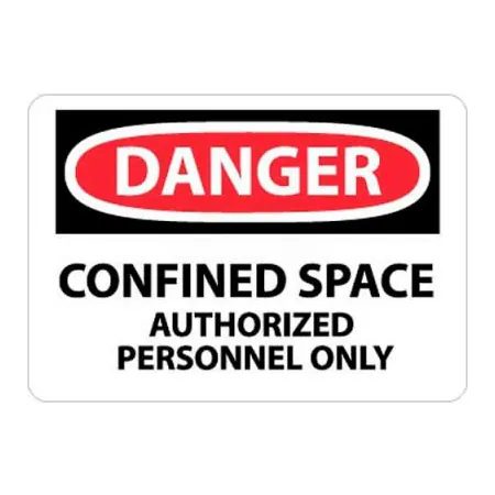 Safety Sign - Danger Confined Space - Rigid Plastic 10"H X ...