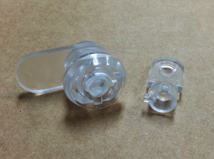 Acrylic Plastic Cam Lock with 1" Flat Cam
