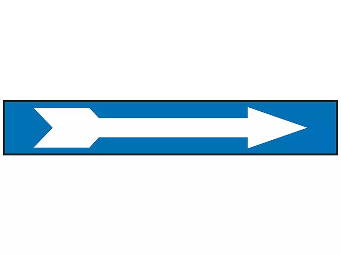Pipe Marker, Blue with White Arrow, 2 1/2 - 7 7/8" Pipe Diameter