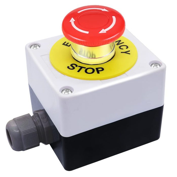 Emergency Stop Push Button, 57 mm, Mushroom Head, Momentary Action