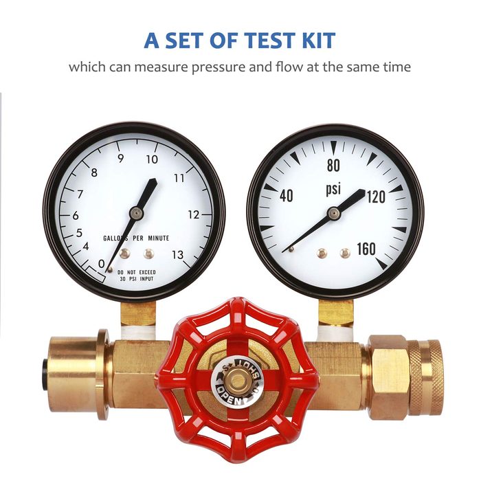 Water Pressure & Flow Test Gauge