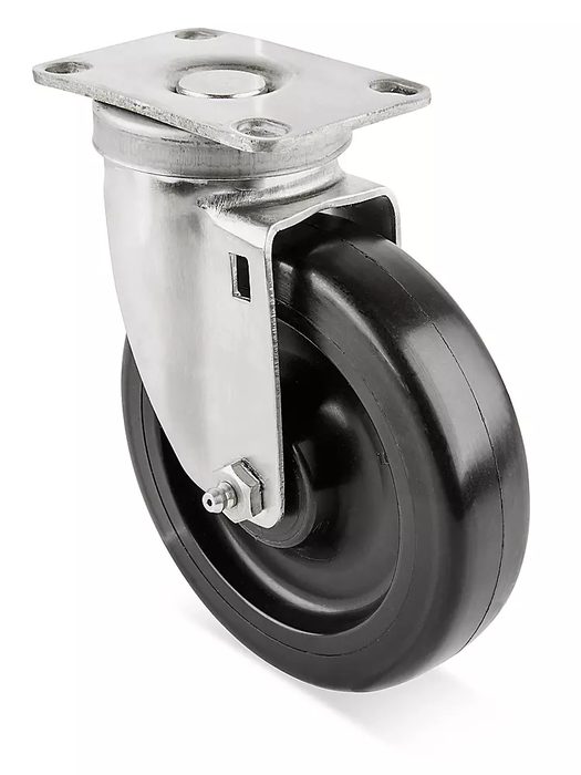 Stainless Steel Polyolefin Caster - Swivel, 5 x 1 1/4"