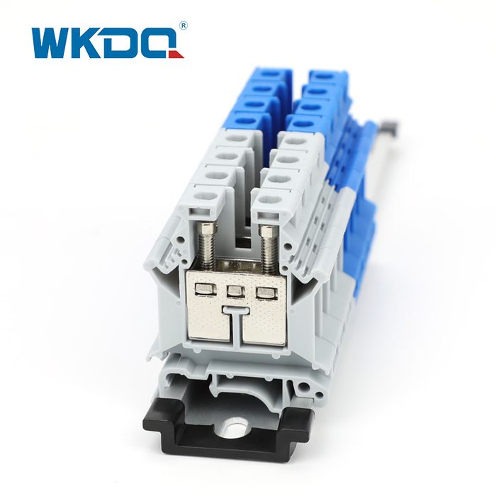 15 AWG - 2 AWG 16mm Blue DIN Rail Mount Terminal Block