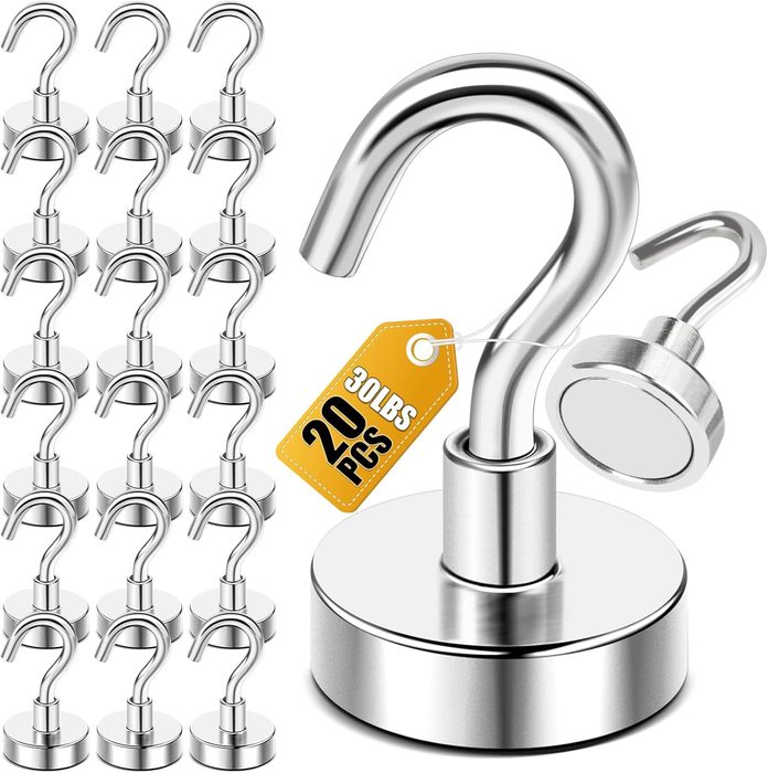 Magnetic Hooks 30lbs+ | Neodymium Heavy Duty Strong Magnets