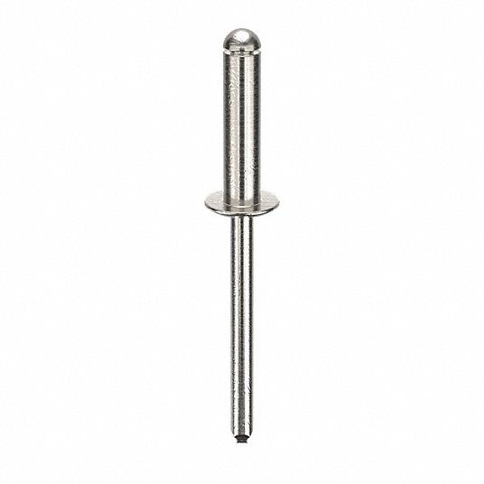 Blind Rivet, Domed-head, 2 in L, 0.188 in dia