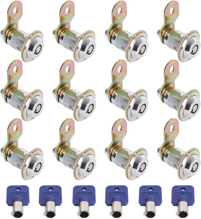 Tubular Cam Lock, Keyed Alike, 1-1/8 inch (30mm) Cylinder, 90°