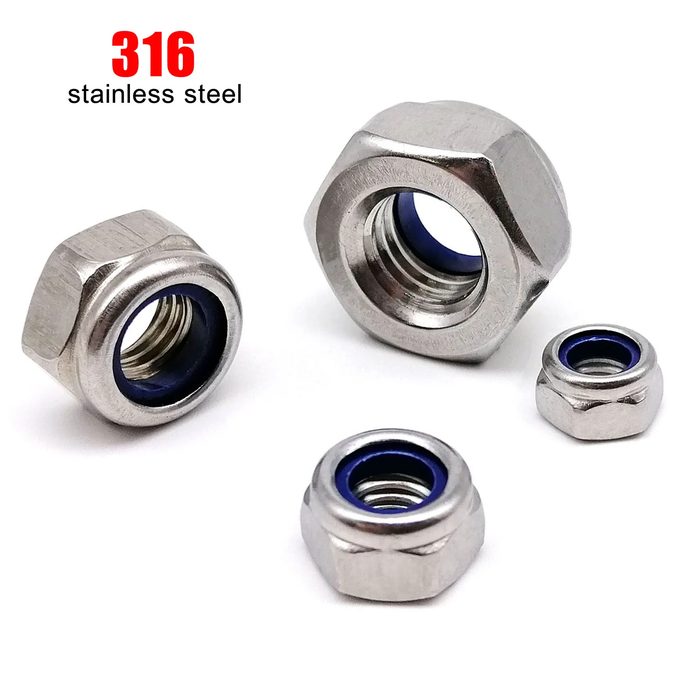 UNC Nyloc Nuts 316 Stainless Steel Nylon Insert Locking Nuts