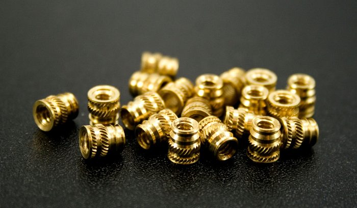 6-32 Long Brass Metal Threaded Heat Set Inserts