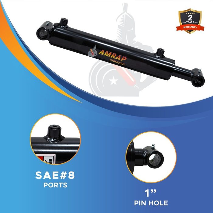 Welded Cross Tube Hydraulic Cylinder, 3.5 in Bore, 22 in Stroke