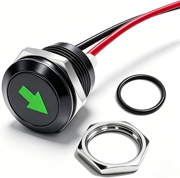 LED Indicator Pilot Dash Light with Symbols (Single Arrow) Green