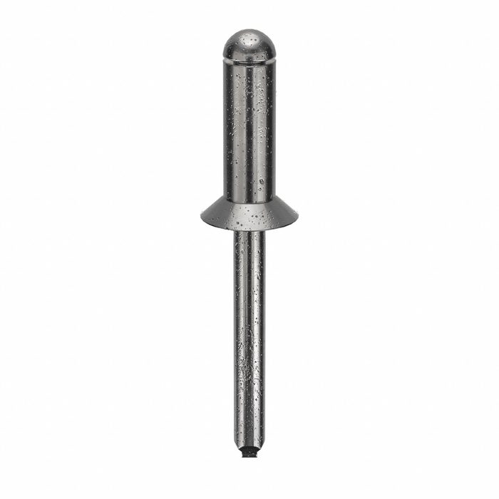 Blind Rivet, Large Flange, 2 in Overall Lg, 2 in L, 0.125 in dia