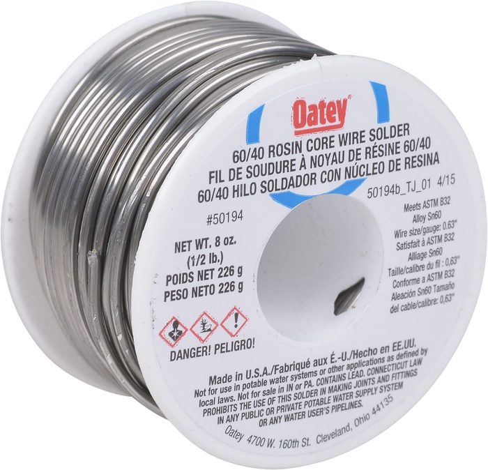 Rosin Leaded Core Solder, 1/8 In Dia, 40/60 Tin/Lead