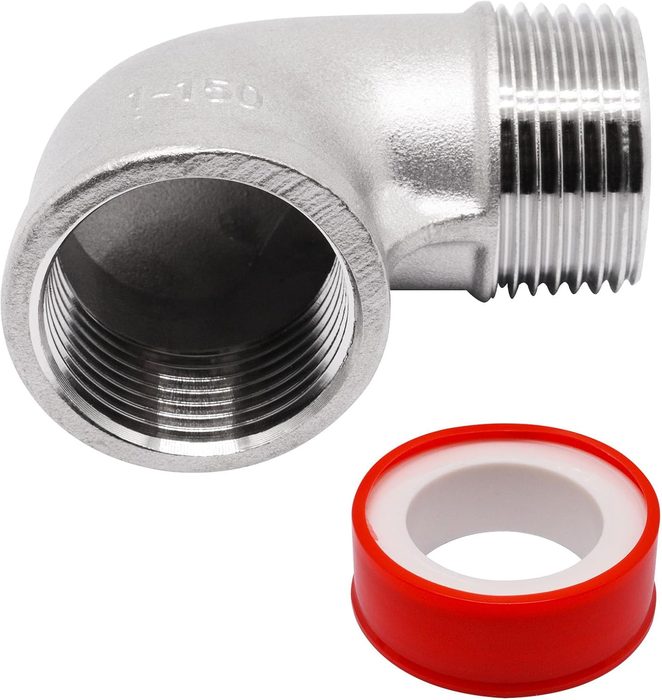 1" NPT Male x 1" NPT Female Threaded 90° Elbow