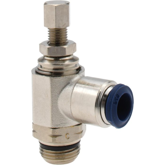 Air Flow Control Valve: Meter Out Knob Adjusted Flow Control, 3/8" Tube OD