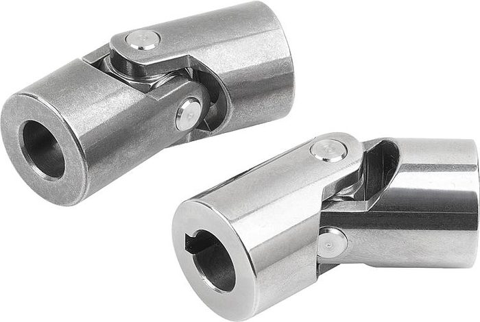 CARDAN JOINT SINGLE W. PLAIN BEARING DIN808, REAMED HOLE WITH SLOT