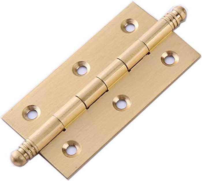 Decorative Solid Brass Cabinet Cupboard Door Butt Hinges, 2.5inch