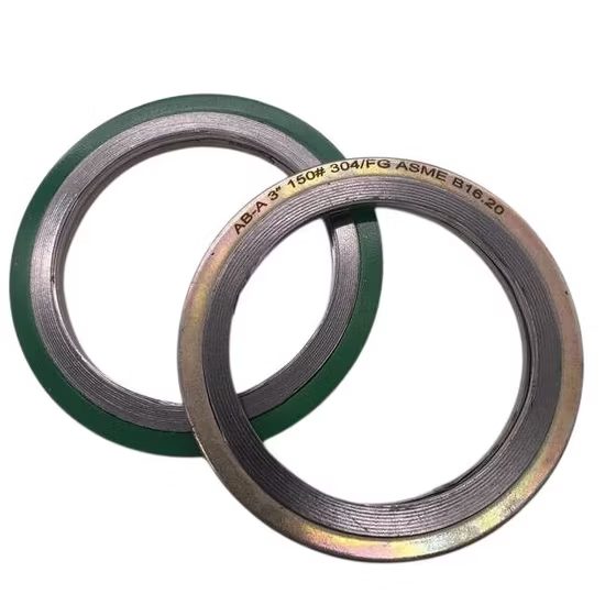 Green 304SS and Graphite Spiral Wound Flange Gasket
