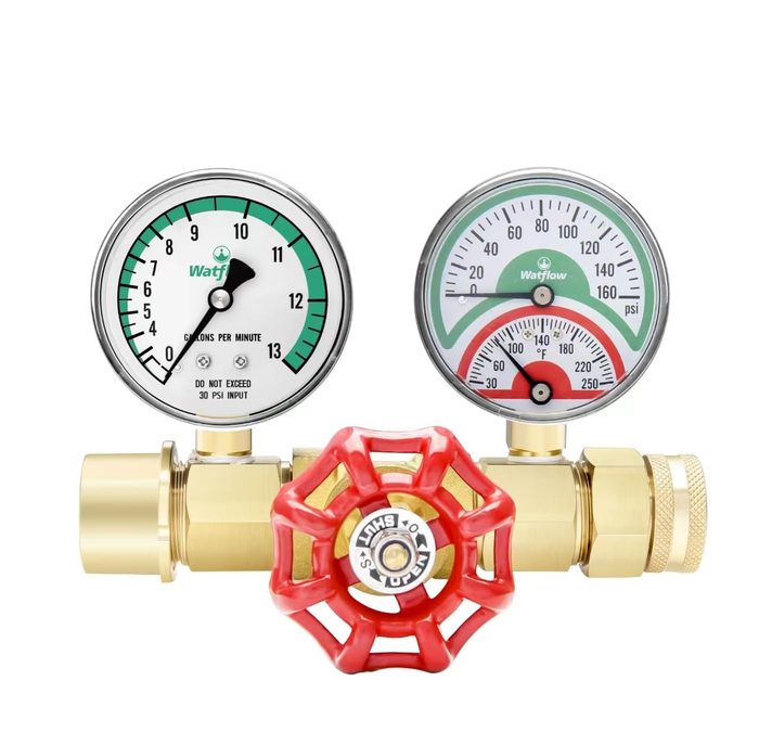 Water Pressure and Flow Gauge Assembly, Dual